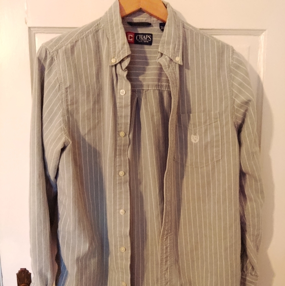 Chaps long sleeve button down green/grey - Picture 2 of 5